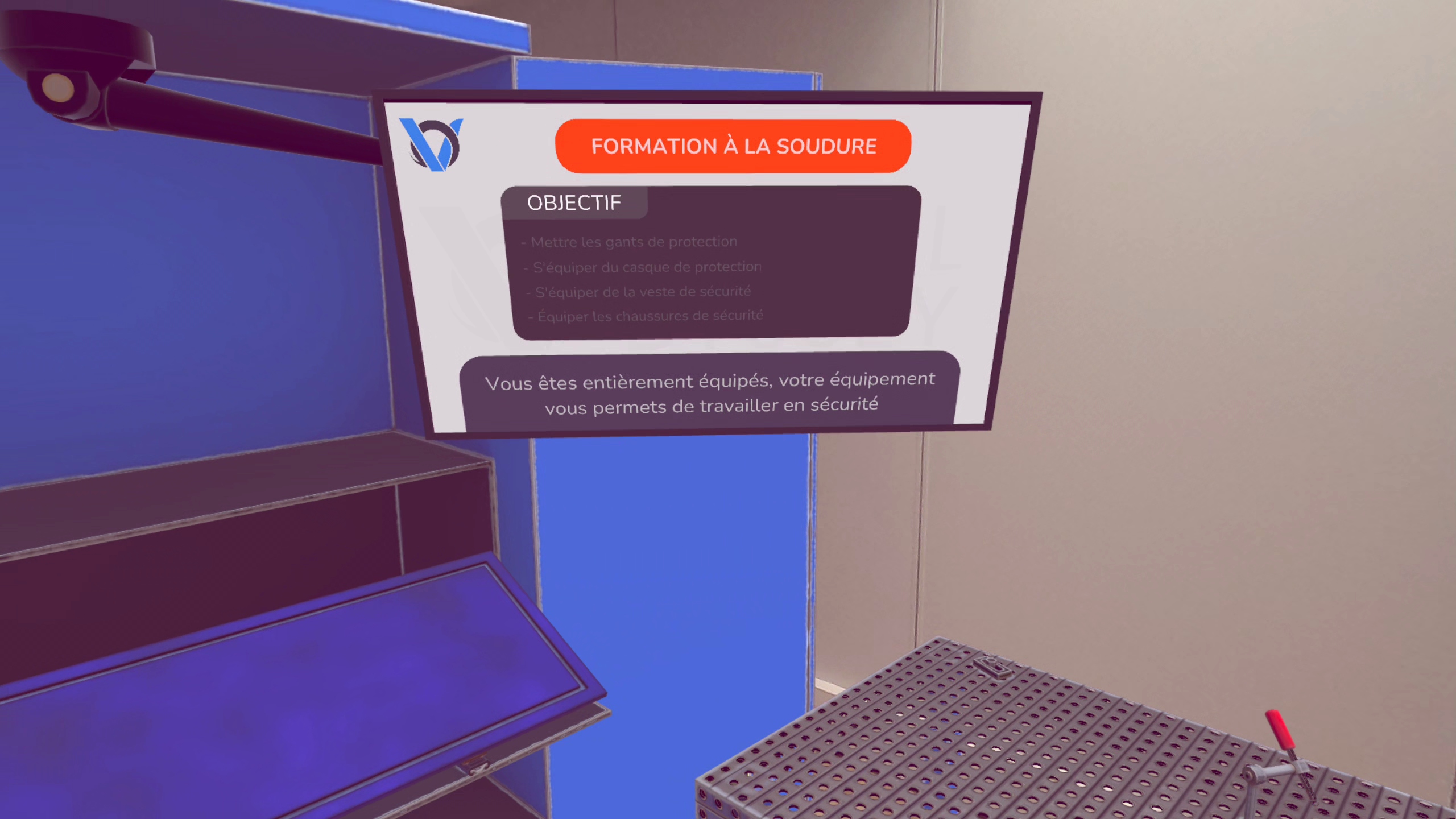 Exemple de réalité mixte via la formation à la soudure