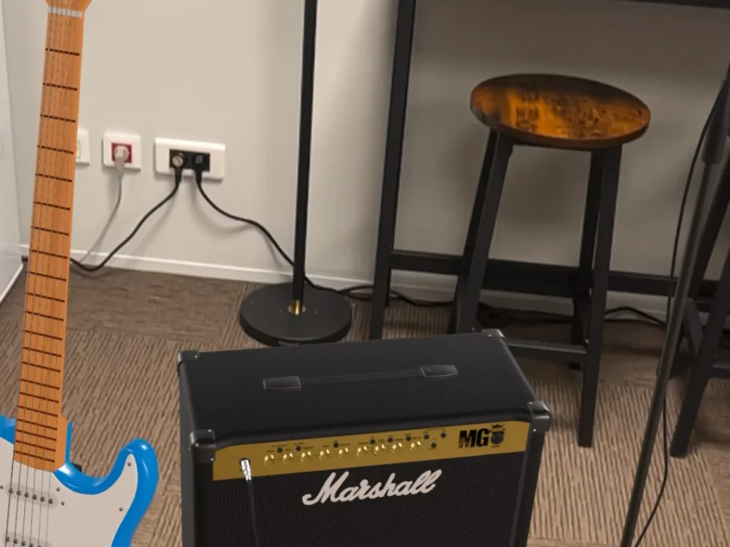 Éléments 3D en réalité augmentée vue de face